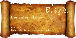Bertalan Éva névjegykártya