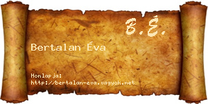 Bertalan Éva névjegykártya
